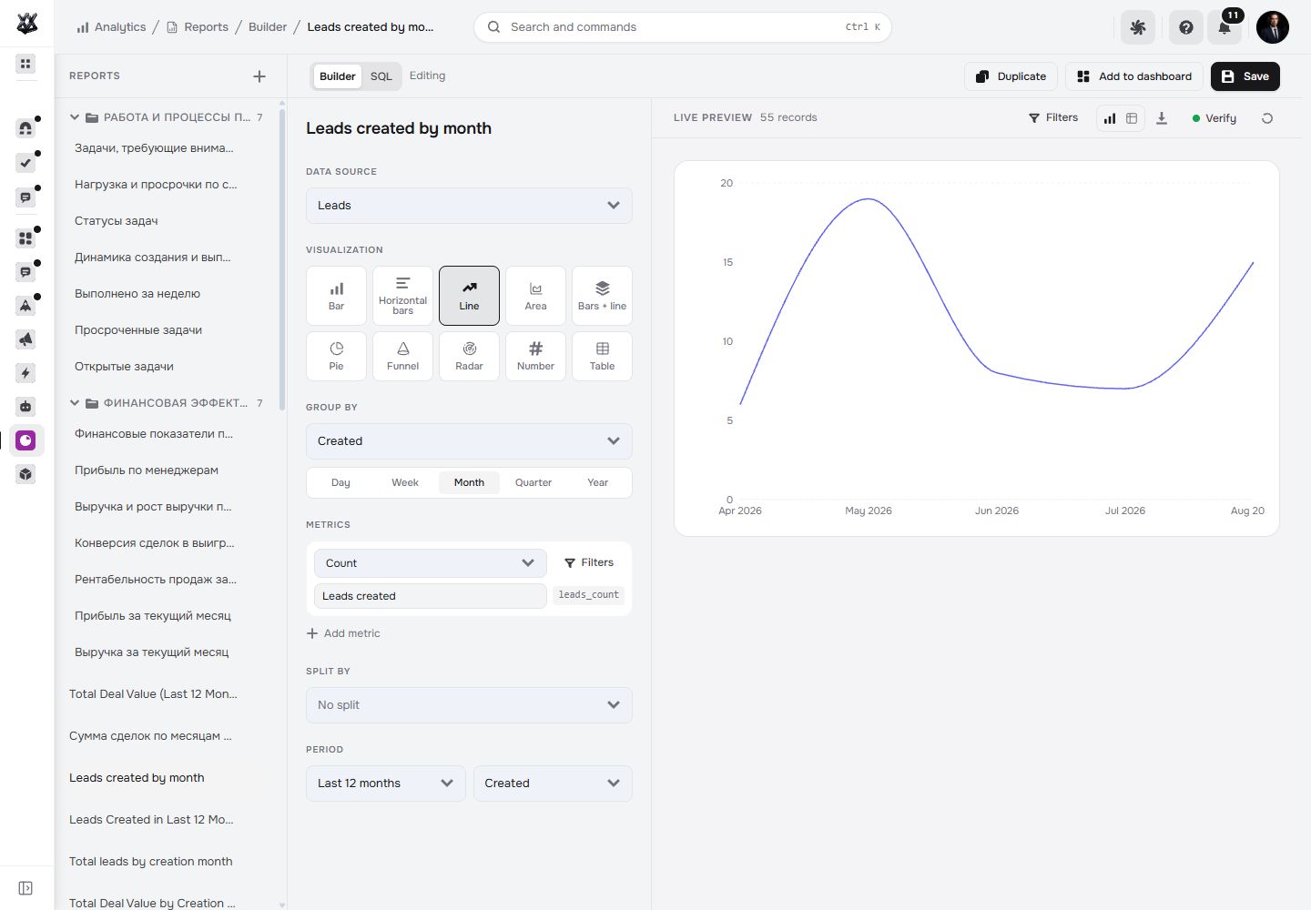 Actual Nextora interface: Make the view answer your next question.